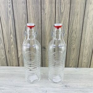 Bormioli Rocco Officina Water Bottle | 40.50 oz, Italian Glass Lot Of 2